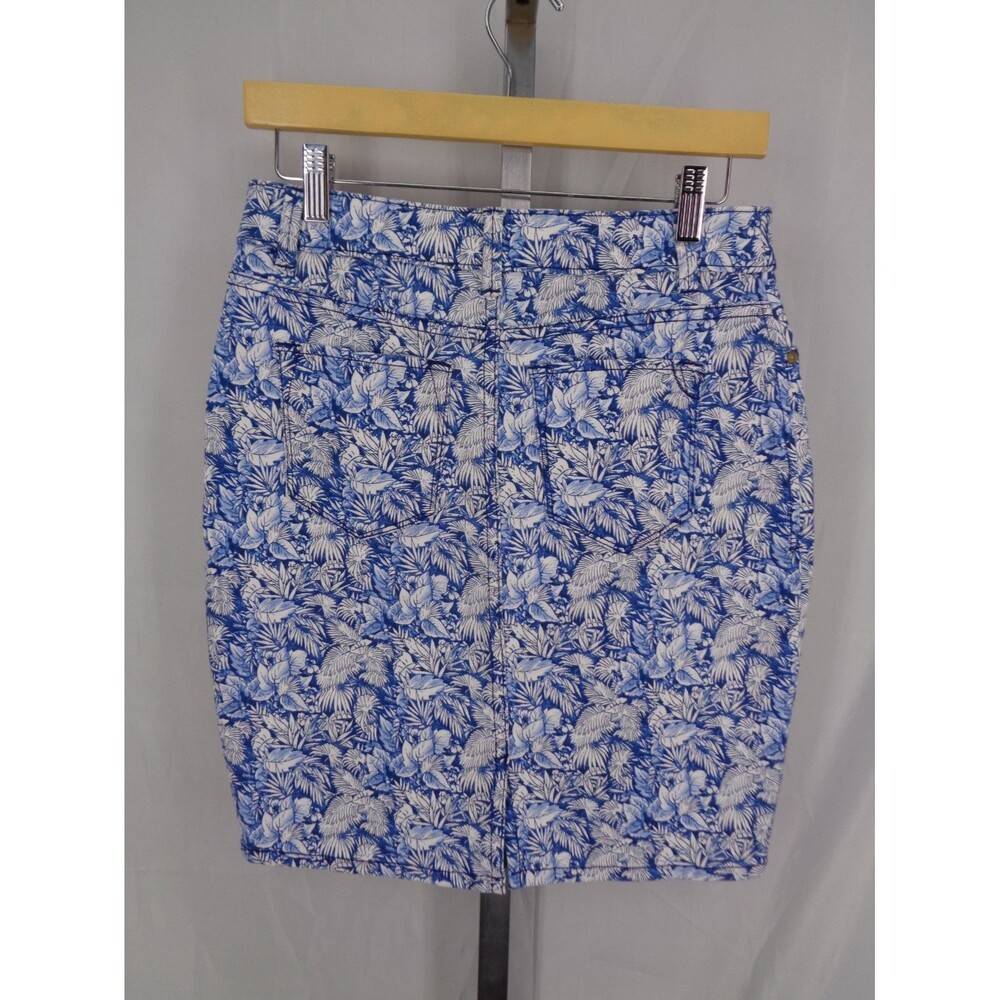Tommy Bahama Wall of Palms Denim Jean Skirt Size 2 Floral Coastal Tropical - Picture 2 of 10